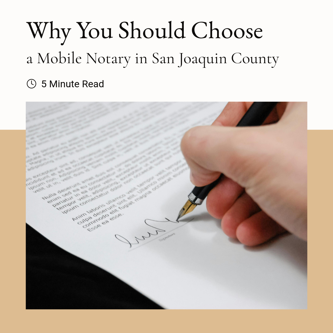 Professional mobile notary assisting clients in Stockton, CA